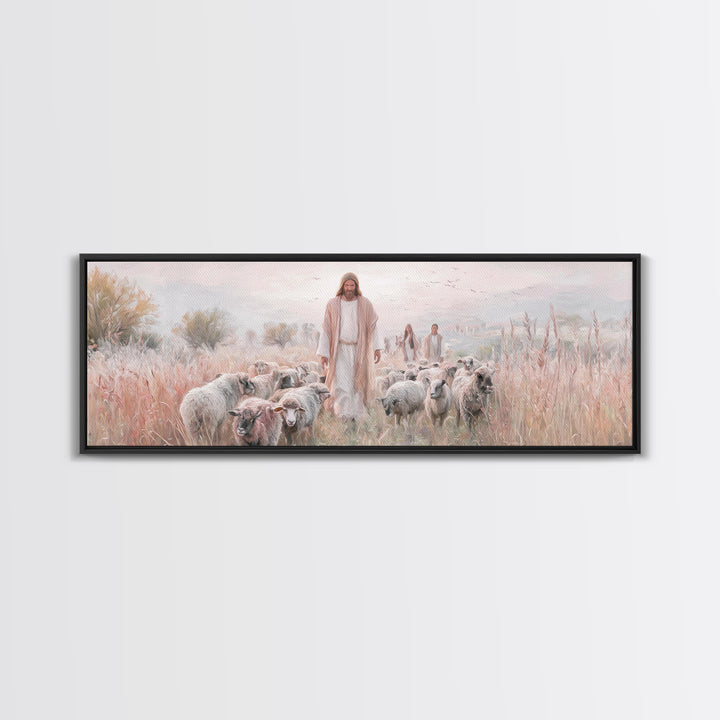 Sacred Quiet | Framed Canvas Print | Christian Wall Art | Panoramic Painting | Jesus Canvas Art | Christian Art Print | Christmas Art