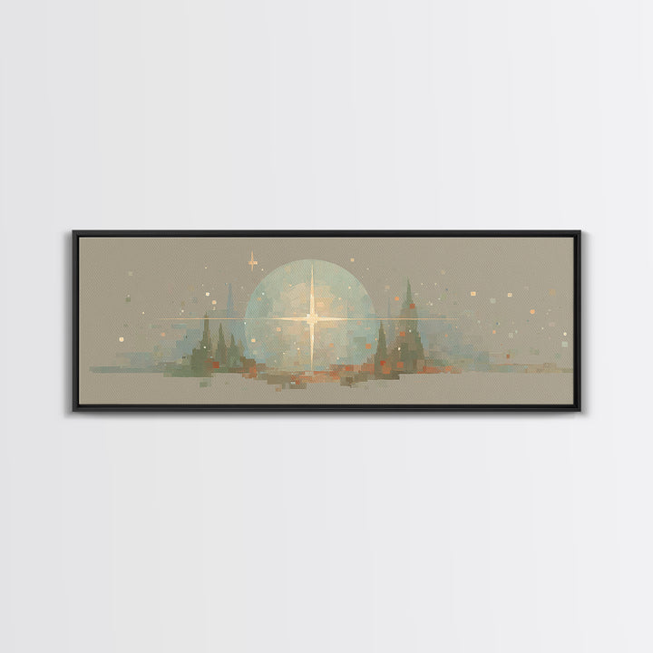 Bethlehem Dawn – Framed Canvas Print – Christian Art Canvas – Panoramic Painting – Christmas Art – Christian Wall Art – Modern Christian Ar