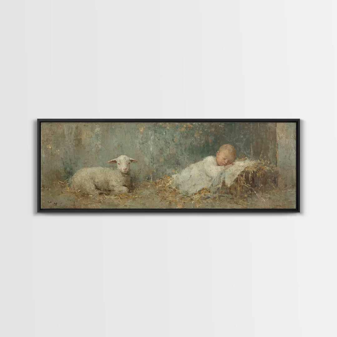 Heavenly Shore Star, Framed Canvas Print, Christian Art Canvas, Panoramic Art, Christmas Art Prints, Christian Wall Art, Jesus Christmas Ar