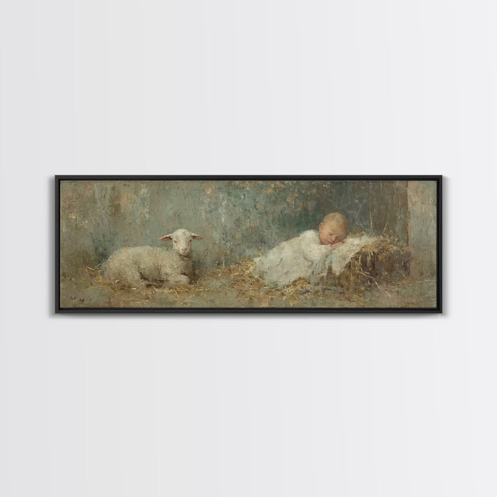 Heavenly Shore Star, Framed Canvas Print, Christian Art Canvas, Panoramic Art, Christmas Art Prints, Christian Wall Art, Jesus Christmas Ar