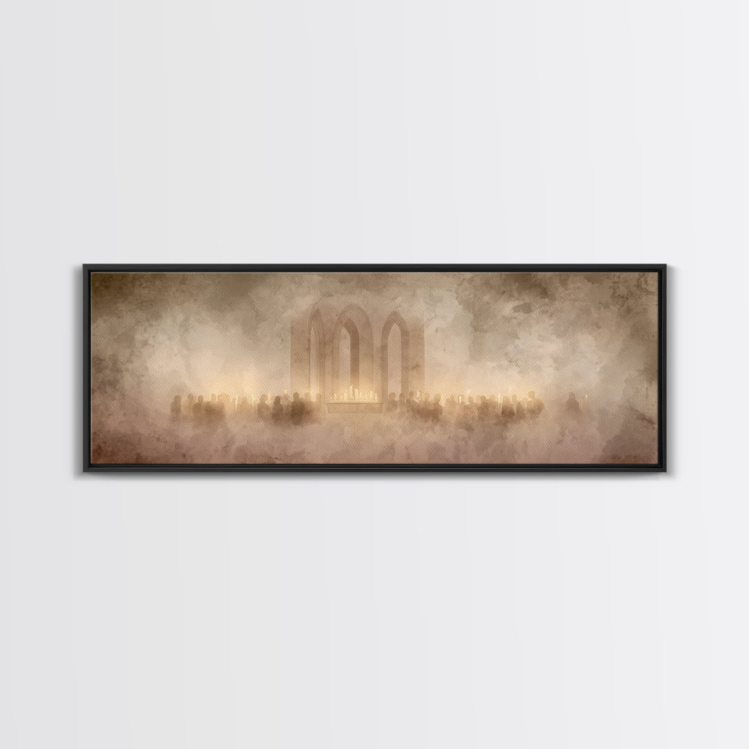 Sanctuary Of Glory – Framed Canvas Print – Christmas Art – Panoramic Art – Christian Wall Art – Christian Art Canvas – Christian Christmas