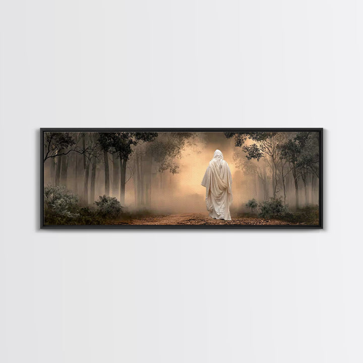 Quiet Hills Of Faith – Framed Canvas Print – Panoramic Painting – Christian Art – Jesus Painting – Christian Art Canvas – Subtle Christian
