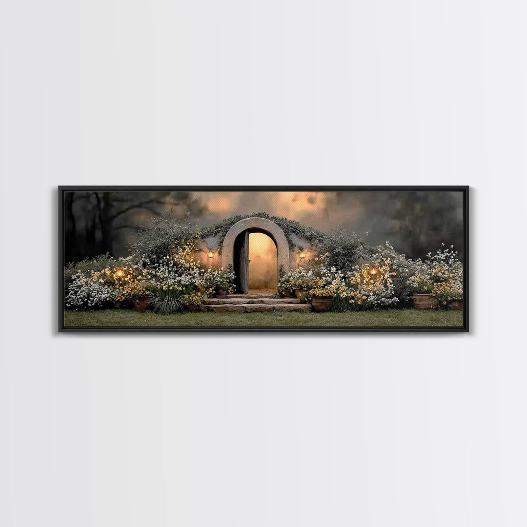 Garden Of Hope – Framed Canvas Print – Christian Wall Art – Christian Art Canvas – Jesus Painting – Panoramic Art – Christian Christmas Art