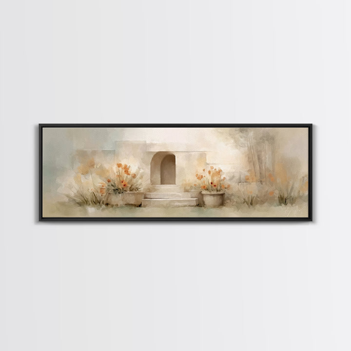 Light Of Renewal, Framed Canvas Print, Christian Art Canvas, Panoramic Painting, Christian Christmas Art, Christian Wall Art, Jesus Paintin