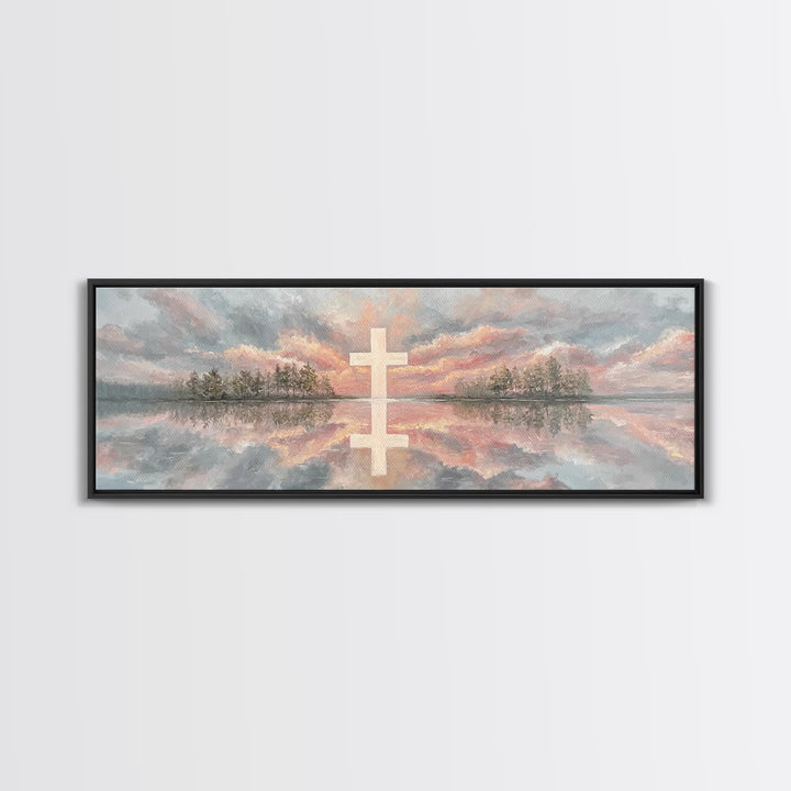 Heavenly Sky Promise – Framed Canvas Print – Christian Art Print – Panoramic Painting – Christian Wall Art – Christian Gift – Christmas Art