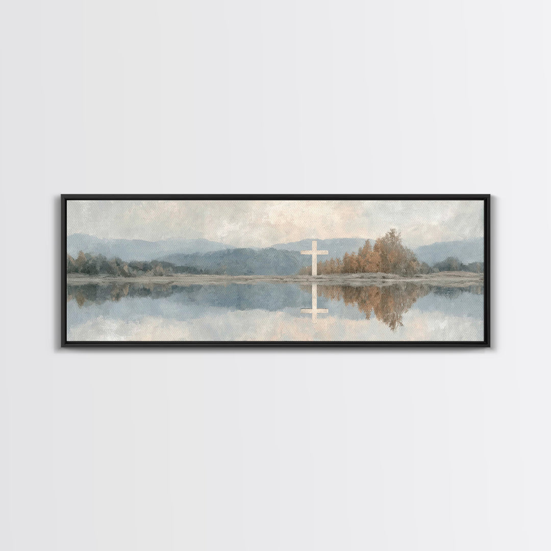 Evening Bethlehem Glow – Framed Canvas Print – Christian Wall Art – Panoramic Frame – Christian Art Canvas – Christmas Art – Christian Gift