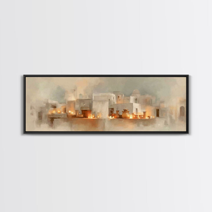 Harbor Of Faith, Framed Canvas Print, Christian Wall Art, Panoramic Art, Christian Art Print, Jesus Painting, Christian Decoration
