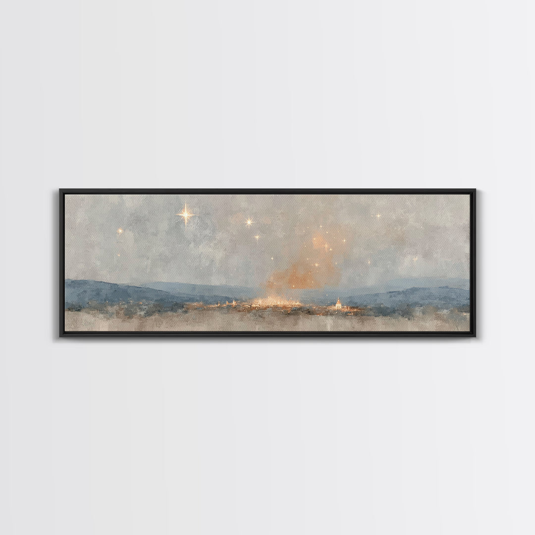 Guiding Star Journey, Framed Canvas Print, Panoramic Art, Christian Christmas Art, Christian Art Canvas, Christmas Wall Art, Christian Art