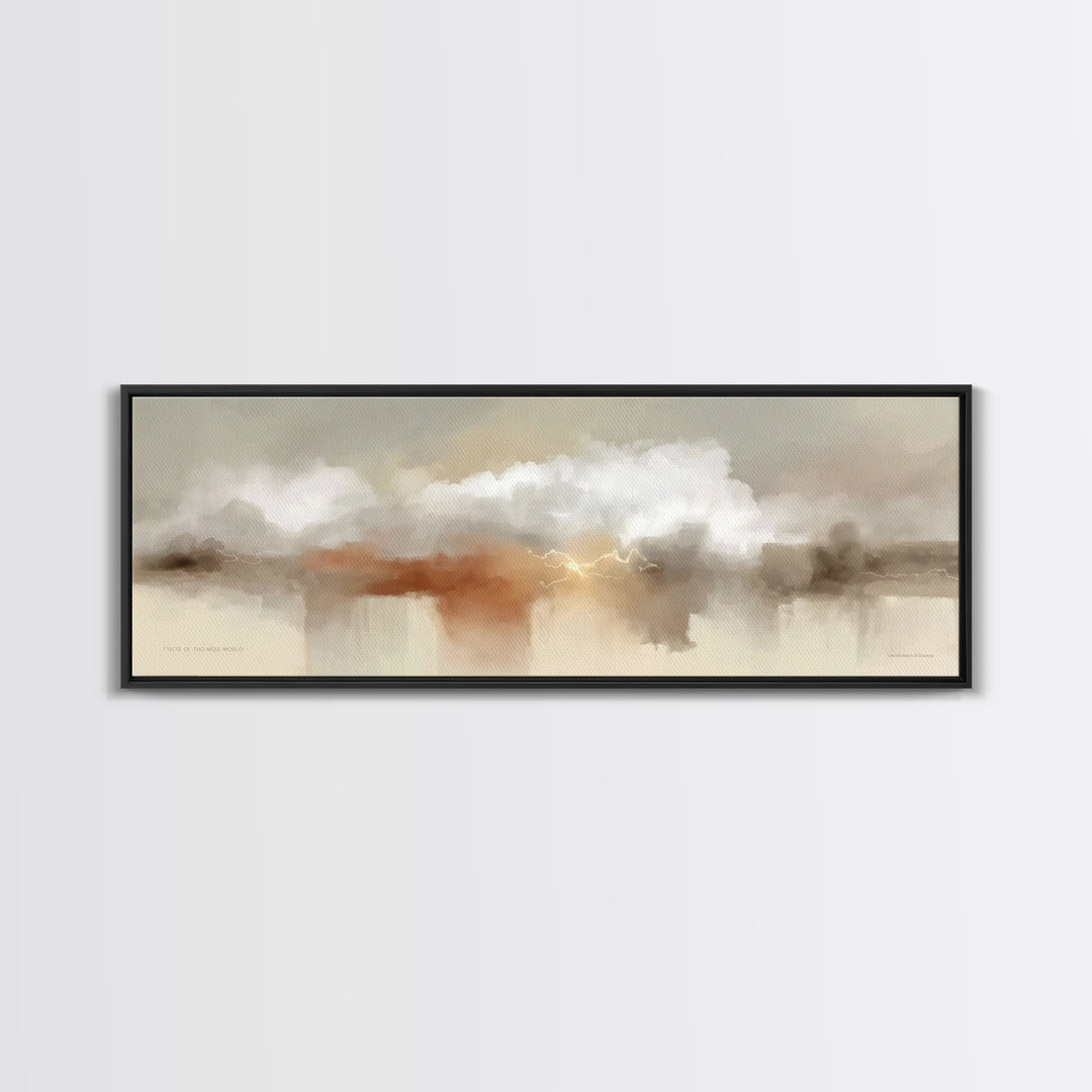 Storm Of Glory | Framed Canvas Print | Christian Art Canvas | Panoramic Painting | Christian Wall Art | Modern Christian Art | Christian Gi