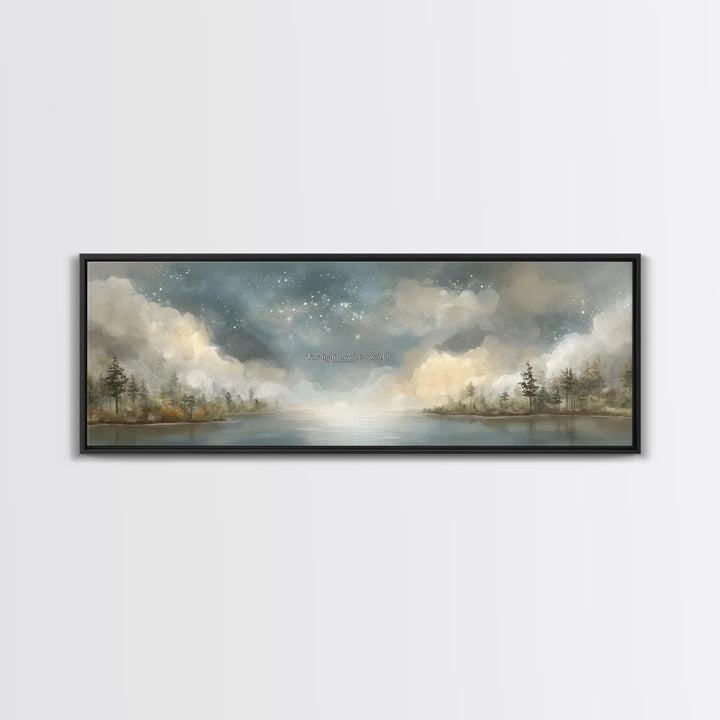 Heaven’s Quiet Light | Framed Canvas Print | Christian Art Work | Panoramic Wall Art | Christian Art Canvas | Christian Decor | Christmas A