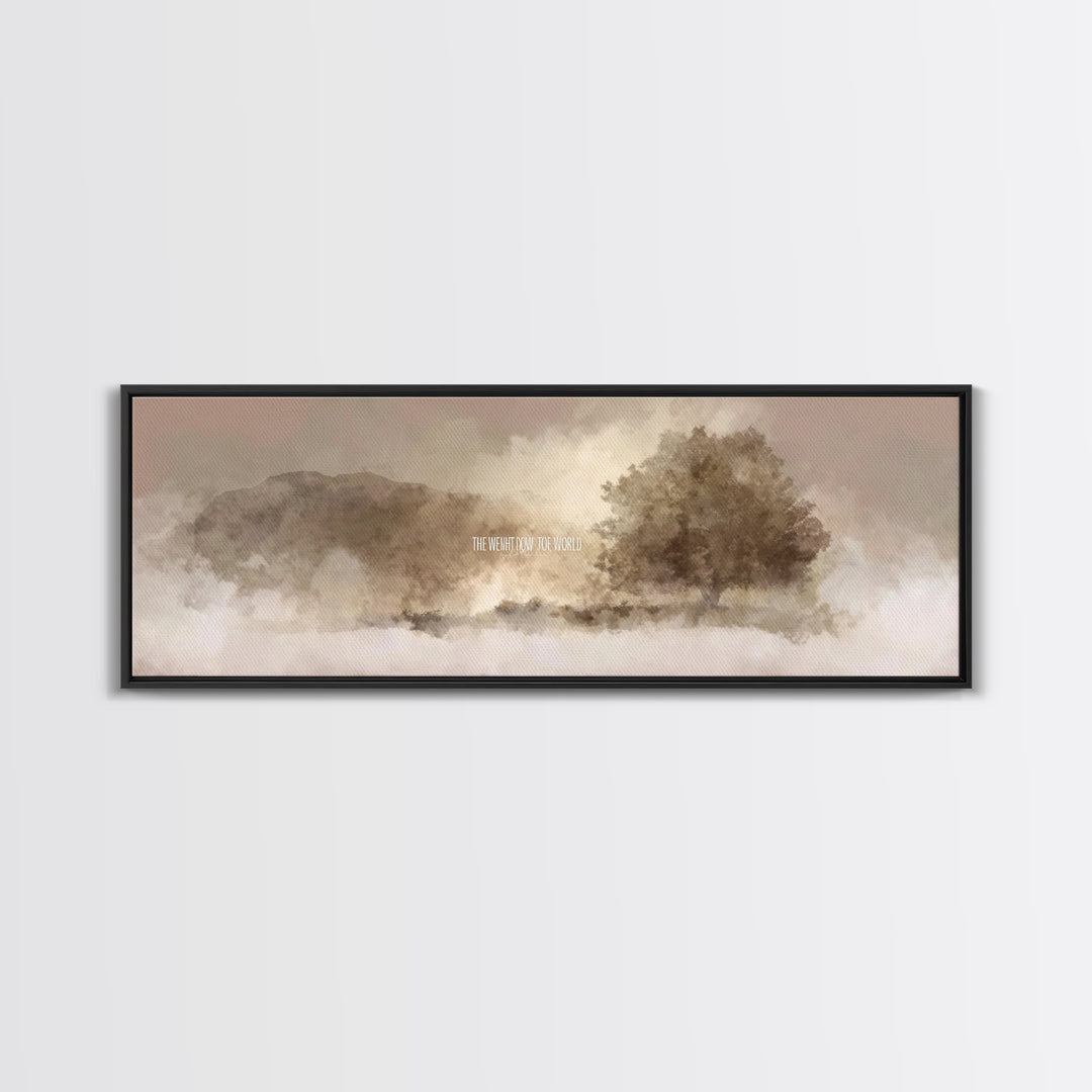 Valley Of His Light, Framed Canvas Print, Christian Art Canvas, Panoramic Painting, Christian Wall Art, Christian Art Gift, Subtle Christia