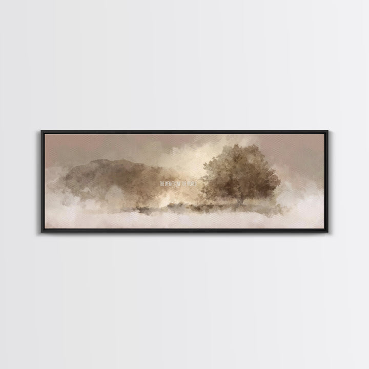 Valley Of His Light, Framed Canvas Print, Christian Art Canvas, Panoramic Painting, Christian Wall Art, Christian Art Gift, Subtle Christia