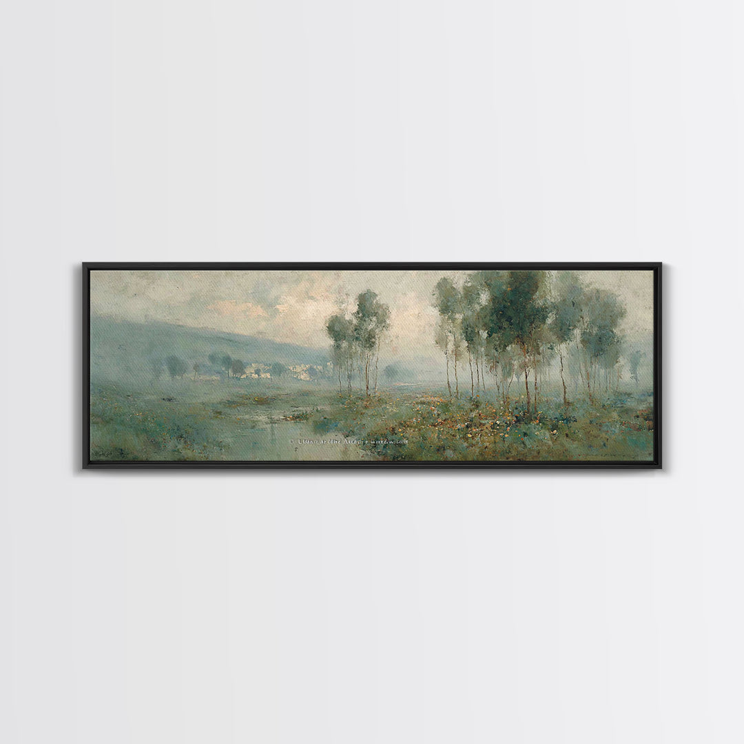 Morning Grace Meadow – Framed Canvas Print – Christian Art Painting – Panoramic Print – Christian Wall Art – Christian Art Canvas – Christi