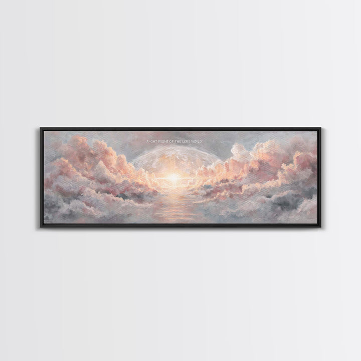Heavenly Dawn Light – Framed Canvas Print – Christian Wall Art – Christian Art Canvas – Panoramic Art – Jesus Painting – Christmas Art