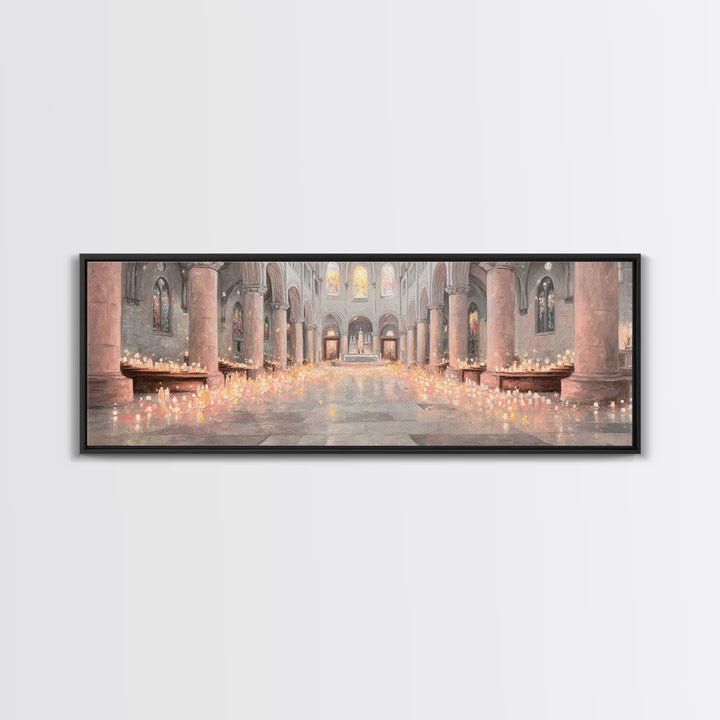 Sacred Night Vigil – Framed Canvas Print – Christian Art Canvas – Panoramic Painting – Christian Wall Art – Christmas Art – Christian Gift