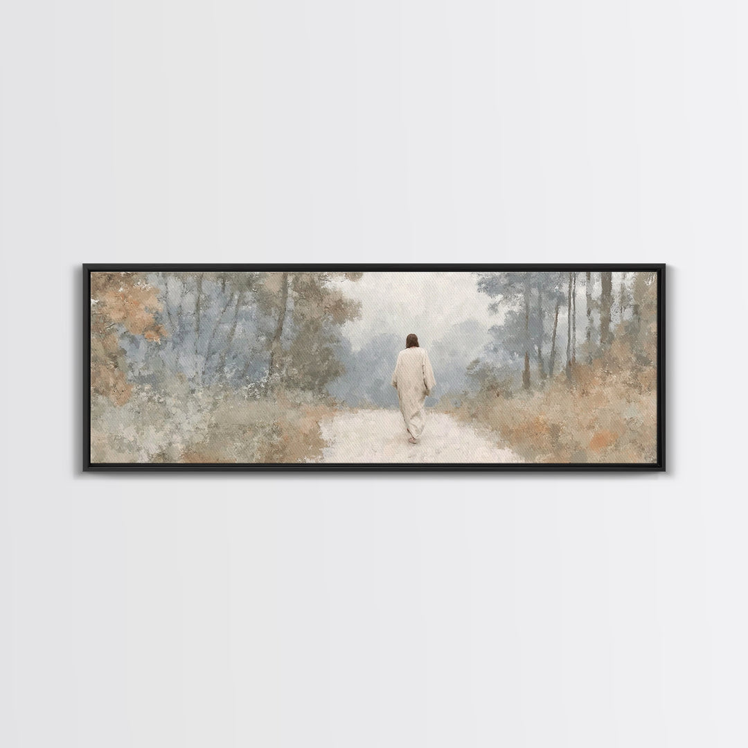 Waters Of Stillness – Framed Canvas Print – Christian Art Painting – Jesus Canvas Art – Panoramic Art – Christian Christmas Art – Subtle Ch