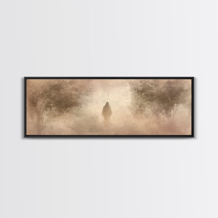 Quiet Divine Path | Framed Canvas Print | Panoramic Painting | Christian Wall Art | Christian Art Work | Subtle Christian Art | Large Chris