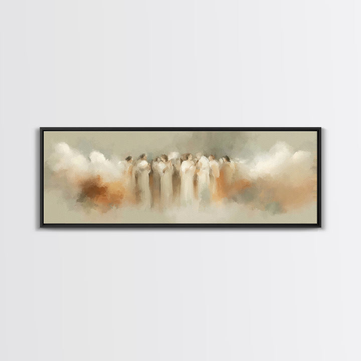 Heavenly Gathering – Framed Canvas Print – Christian Art – Panoramic Wall Art – Christian Art Prints – Christmas Art – Christian Decor For