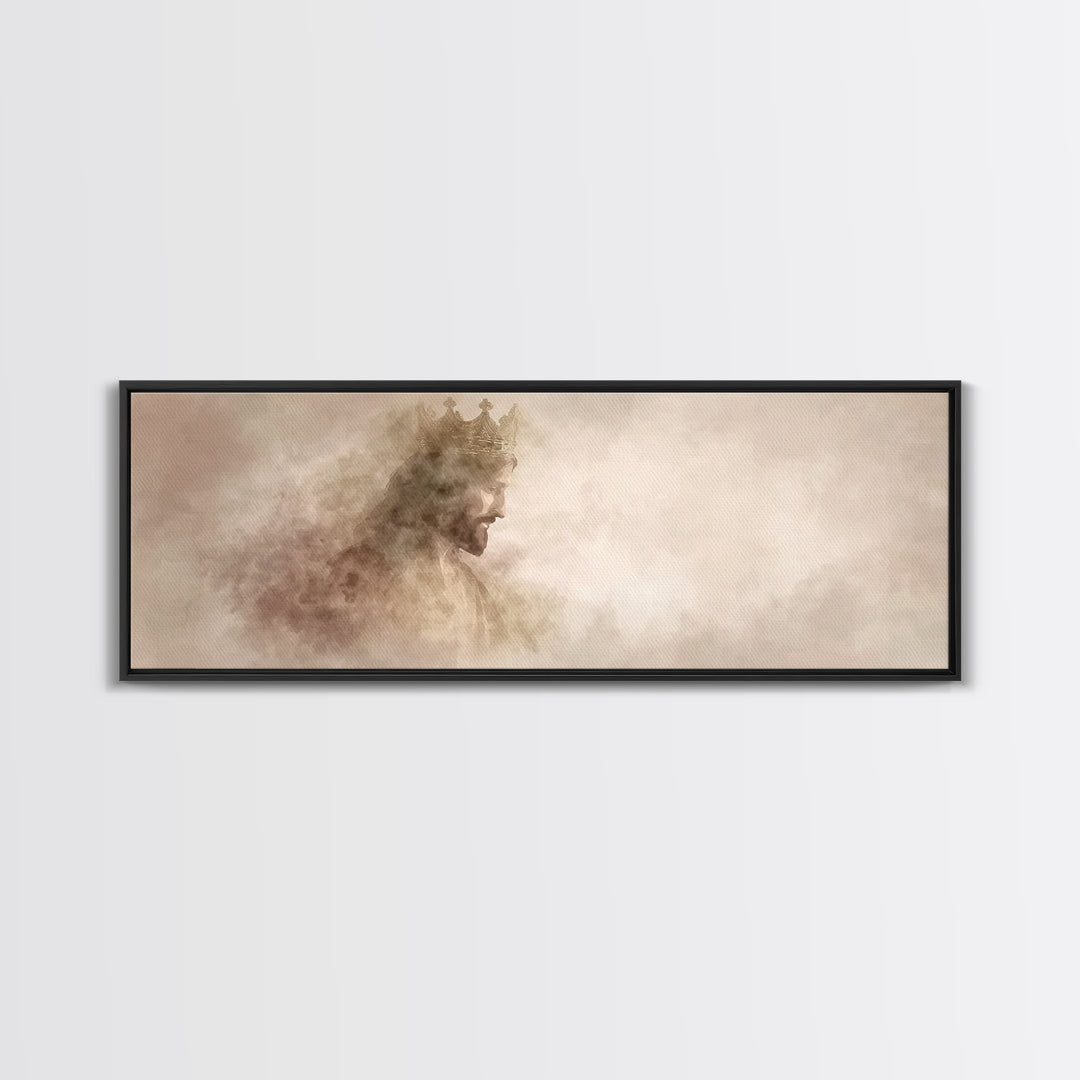Silent Reverence, Framed Canvas Print, Christian Art Canvas, Christian Wall Art, Panoramic Wall Art, Christmas Art, Christian Gift