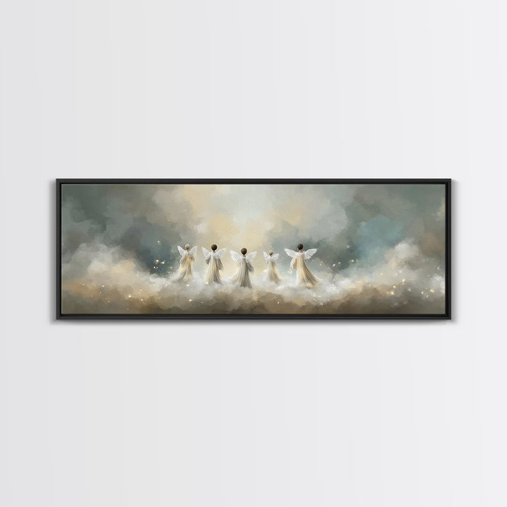 Angelic Hope Rise, Framed Canvas Print, Christian Paintings, Panoramic Frame, Christian Art Canvas, Christmas Art Prints, Christian Decorat