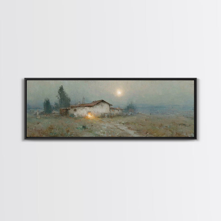 Quiet Bethlehem Glow | Framed Canvas Print | Panoramic Art | Christmas Wall Art | Christian Art Canvas | Christmas Art Prints | Christian D