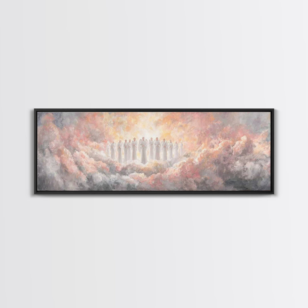 Cloudborne Angels | Framed Canvas Print | Christian Art Work | Panoramic Art | Christian Canvas Art | Christmas Wall Art | Christian Gift