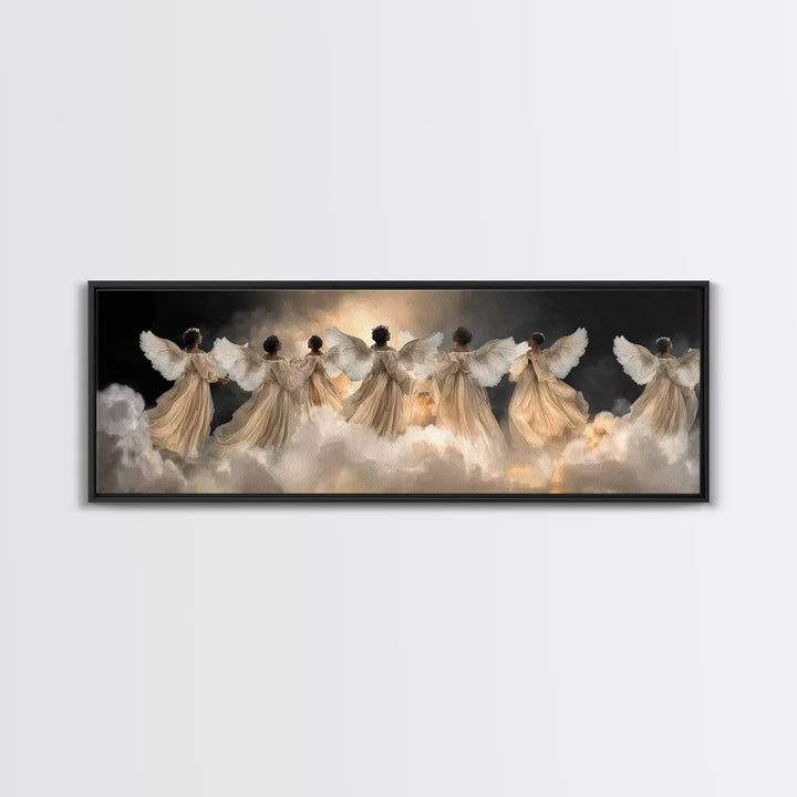 Radiant Hosts – Framed Canvas Print – Christian Wall Art – Panoramic Painting – Christian Art Canvas – Christmas Art – Christian Gift Ideas