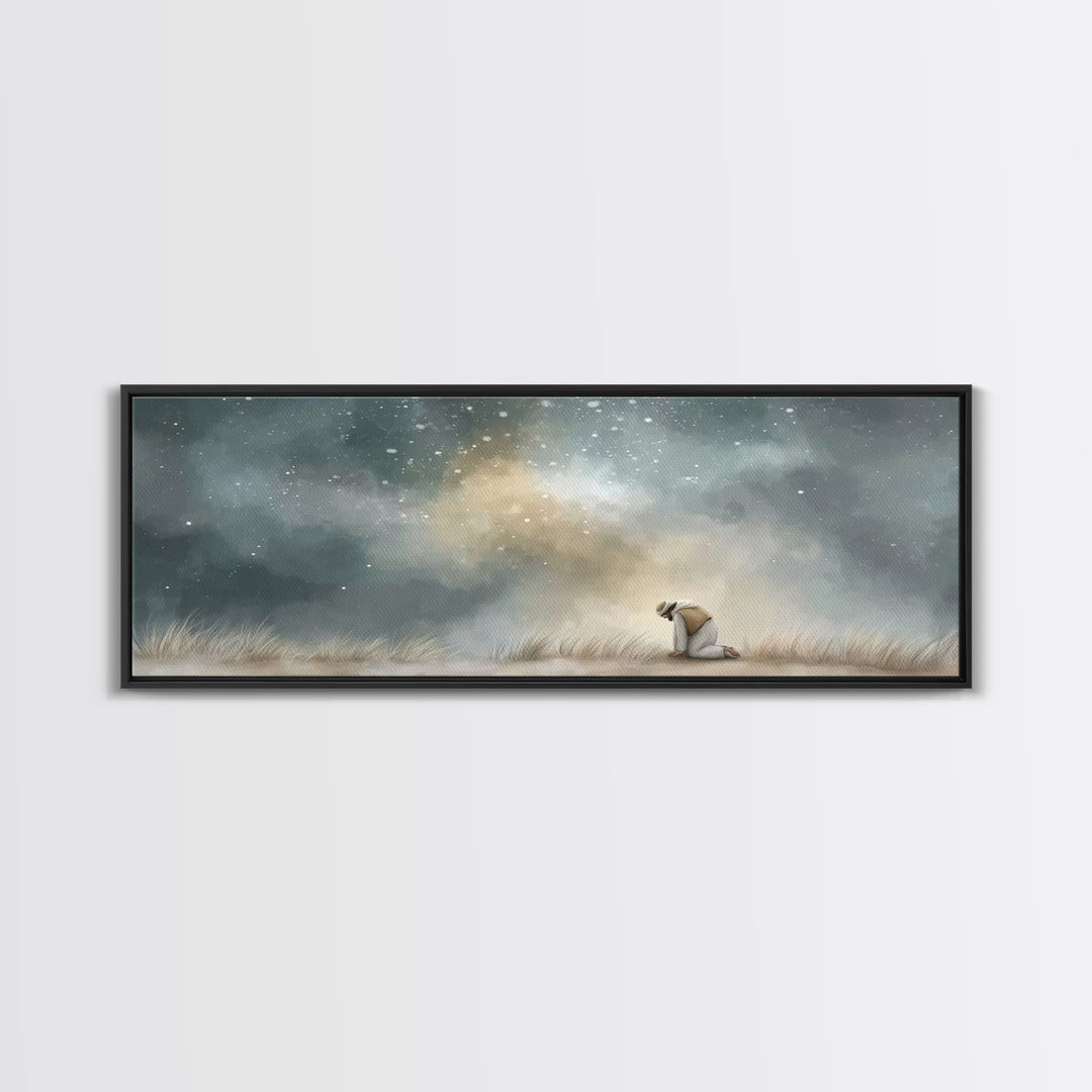 Stars Of Hope – Framed Canvas Print – Panoramic Art – Christian Wall Art – Jesus Painting – Christian Art Canvas – Christmas Art