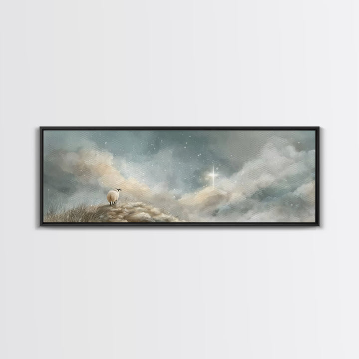 Star Of Peace – Framed Canvas Print – Panoramic Art – Christian Wall Art – Christian Art Canvas – Christmas Art – Christian Gift Ideas