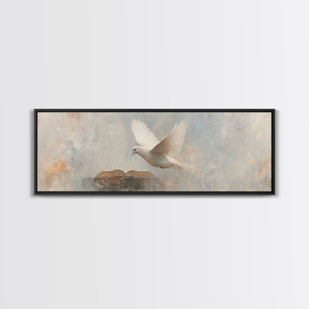 Word And Spirit – Framed Canvas Print – Panoramic Print – Christian Wall Art – Christian Art Painting – Minimalist Christian Art – Christia