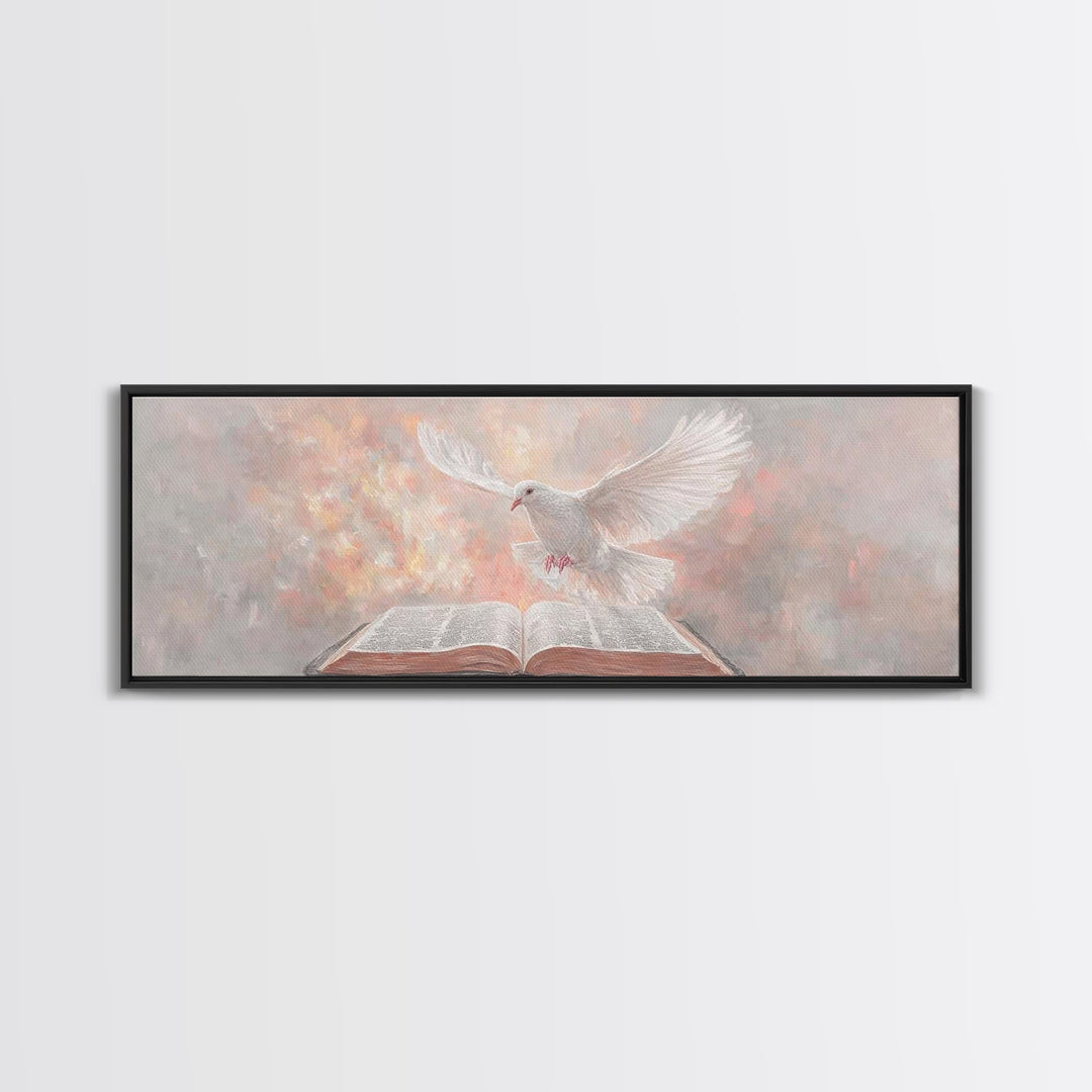 Flame Of Revelation, Framed Canvas Print, Panoramic Art, Modern Christian Painting, Christian Wall Art, Christian Art Canvas, Christian Chr