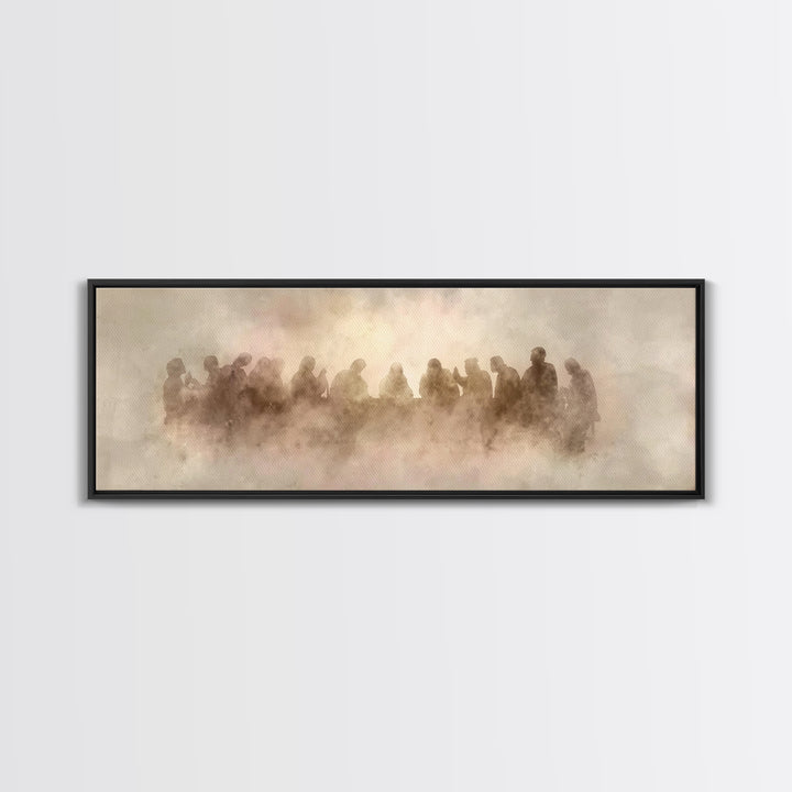 Apostles In Glory, Framed Canvas Print, Christian Art Print, Jesus Painting Canvas, Panoramic Art, Modern Christian Painting, Christian Wal