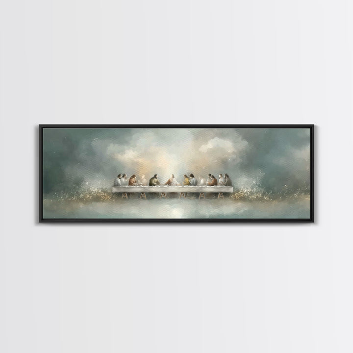 Last Covenant Stillness | Framed Canvas Print | Christian Painting | Moody Christian Art | Panoramic Art | Jesus Painting | Christian Wall