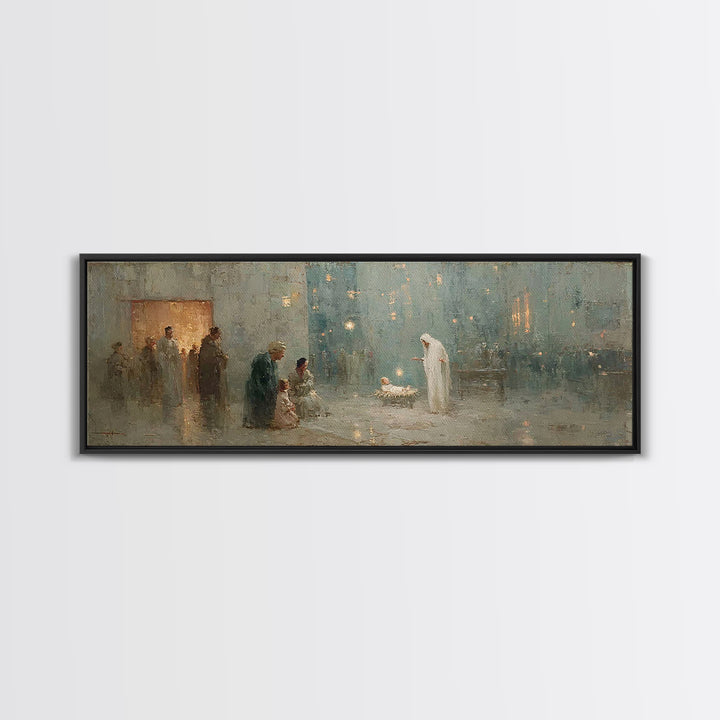 Holy Temple Light | Framed Canvas Print | Panoramic Wall Art | Christian Wall Art | Christian Art Canvas | Christmas Art | Jesus Painting