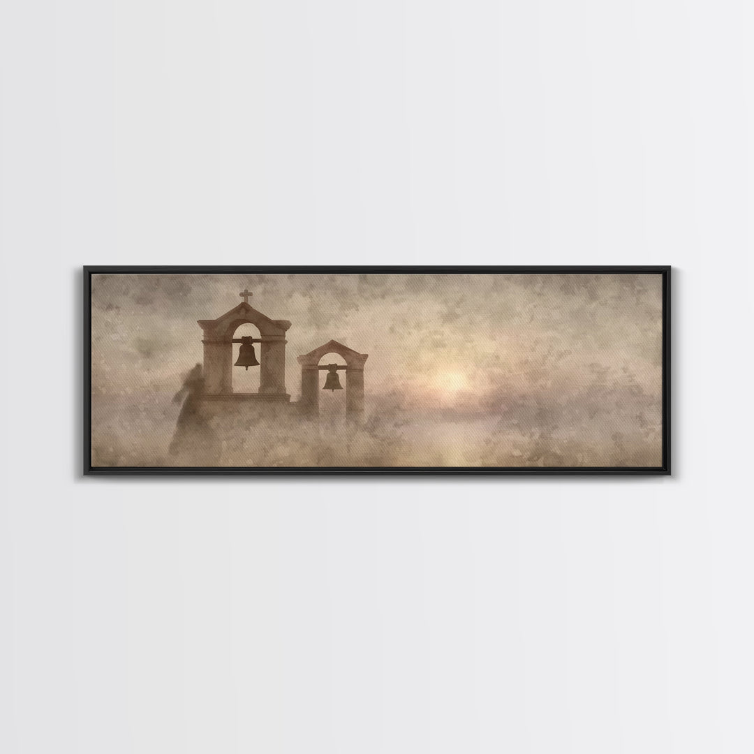Chapel Of Peace | Framed Canvas Print | Christian Wall Art | Christian Art Canvas | Panoramic Frame | Christmas Art | Christian Christmas A