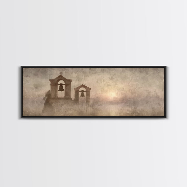 Chapel Of Peace | Framed Canvas Print | Christian Wall Art | Christian Art Canvas | Panoramic Frame | Christmas Art | Christian Christmas A