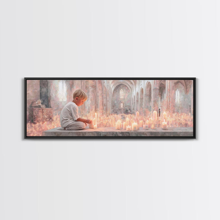 Temple Of Light, Framed Canvas Print, Christian Wall Art, Panoramic Art, Christian Art Canvas, Christmas Art Prints, Christian Decoration