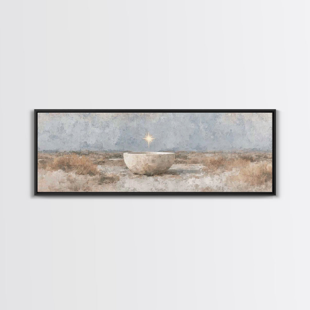 Star Over Promise | Framed Canvas Print | Panoramic Painting | Christian Art Canvas | Christian Christmas Art | Christian Wall Art | Christ