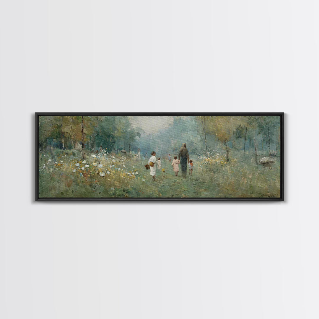 Morning Of Blessing, Framed Canvas Print, Christian Wall Art, Christian Art Canvas, Jesus Painting, Extra Wide Art, Christian Christmas Art