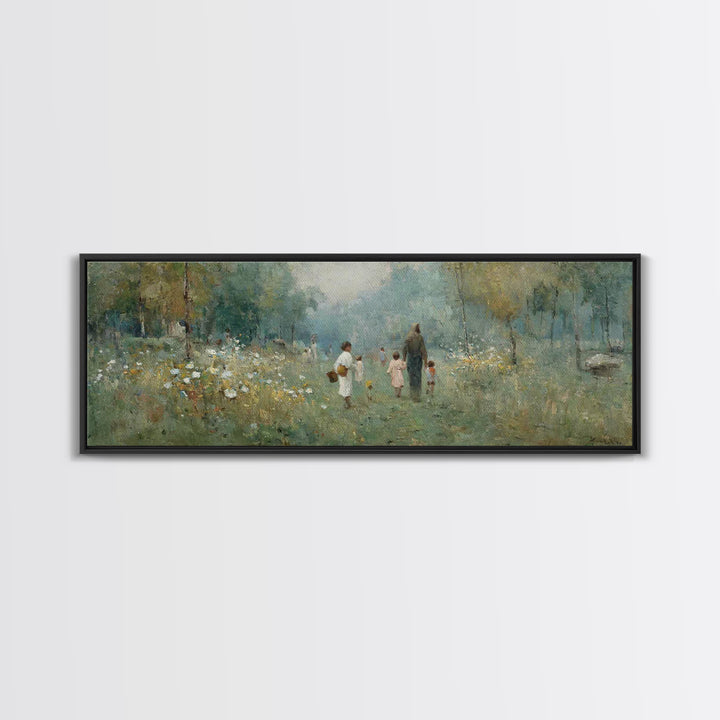 Morning Of Blessing, Framed Canvas Print, Christian Wall Art, Christian Art Canvas, Jesus Painting, Extra Wide Art, Christian Christmas Art
