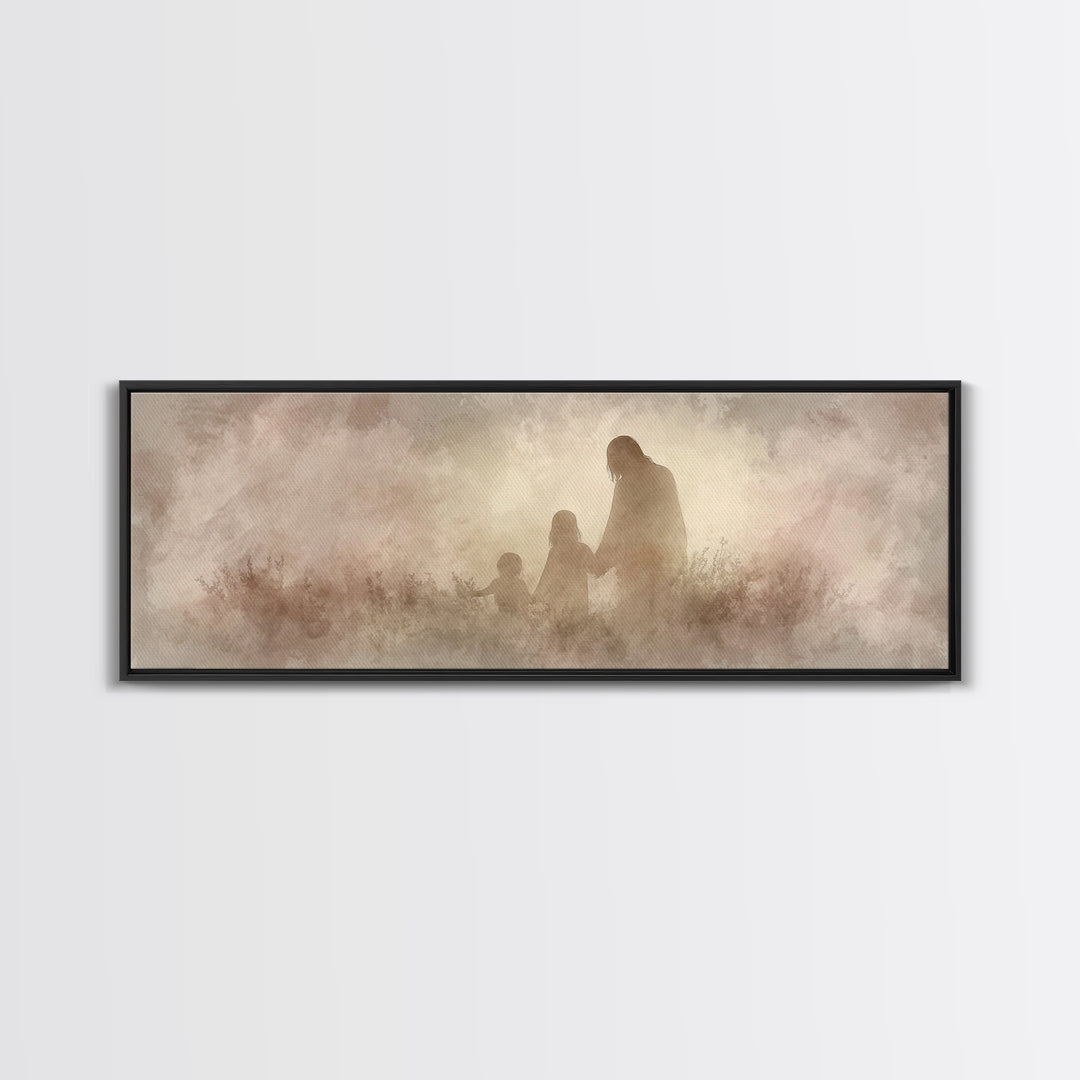 Silent Glory | Framed Canvas Print | Christian Wall Art | Christian Art Canvas | Christmas Art | Panoramic Frame | Christian Christmas Art