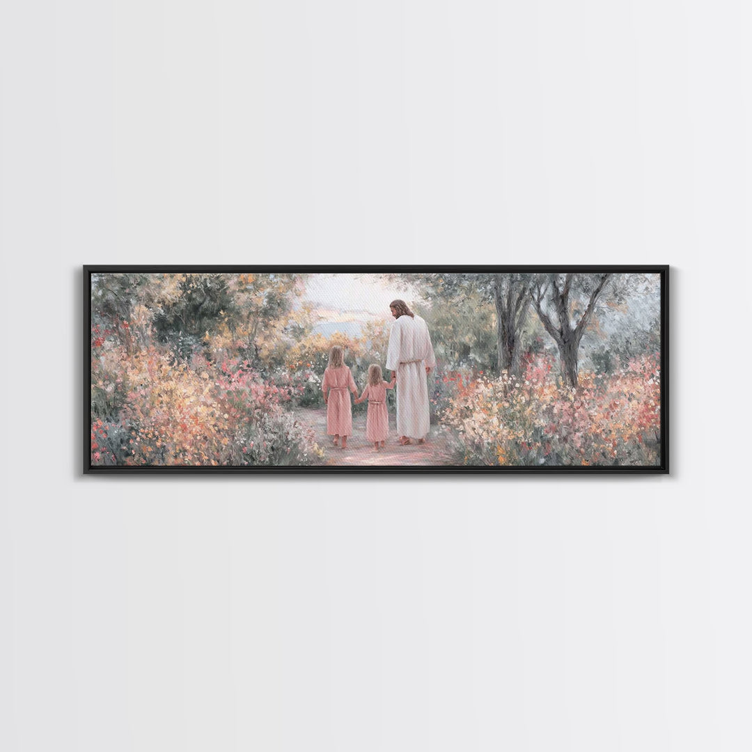 Shepherds At Night – Framed Canvas Print – Christmas Art – Christian Wall Art – Panoramic Art – Christian Art Canvas – Christian Christmas