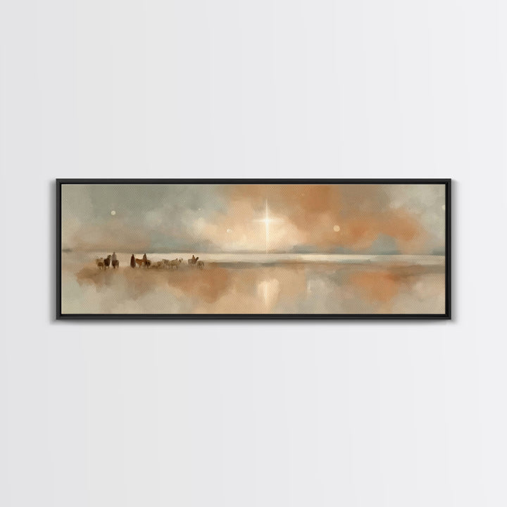 Star Of The Horizon – Framed Canvas Print – Panoramic Art – Christian Wall Art – Christian Art Canvas – Christmas Art – Jesus Painting