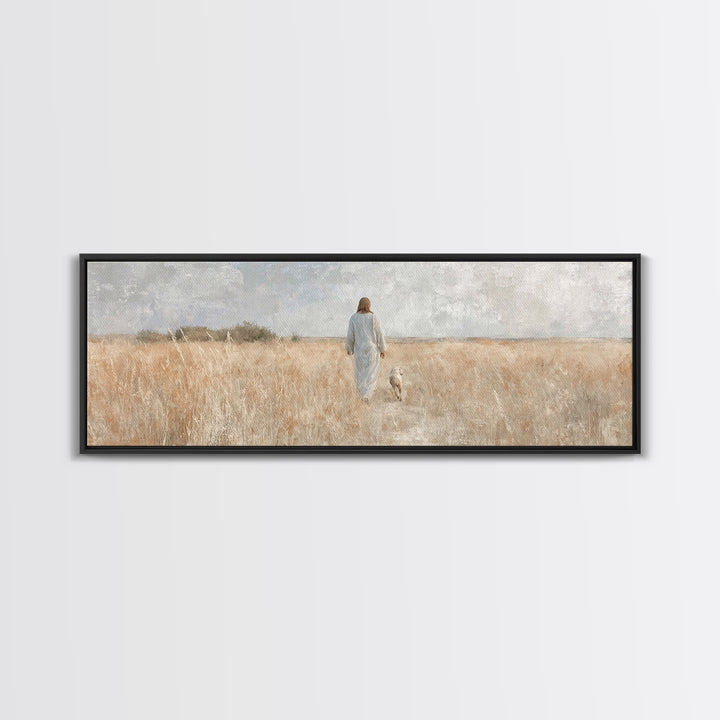 Field Of Mercy – Framed Canvas Print – Panoramic Print – Christian Art Canvas – Christian Wall Art – Jesus Painting – Christian Decor