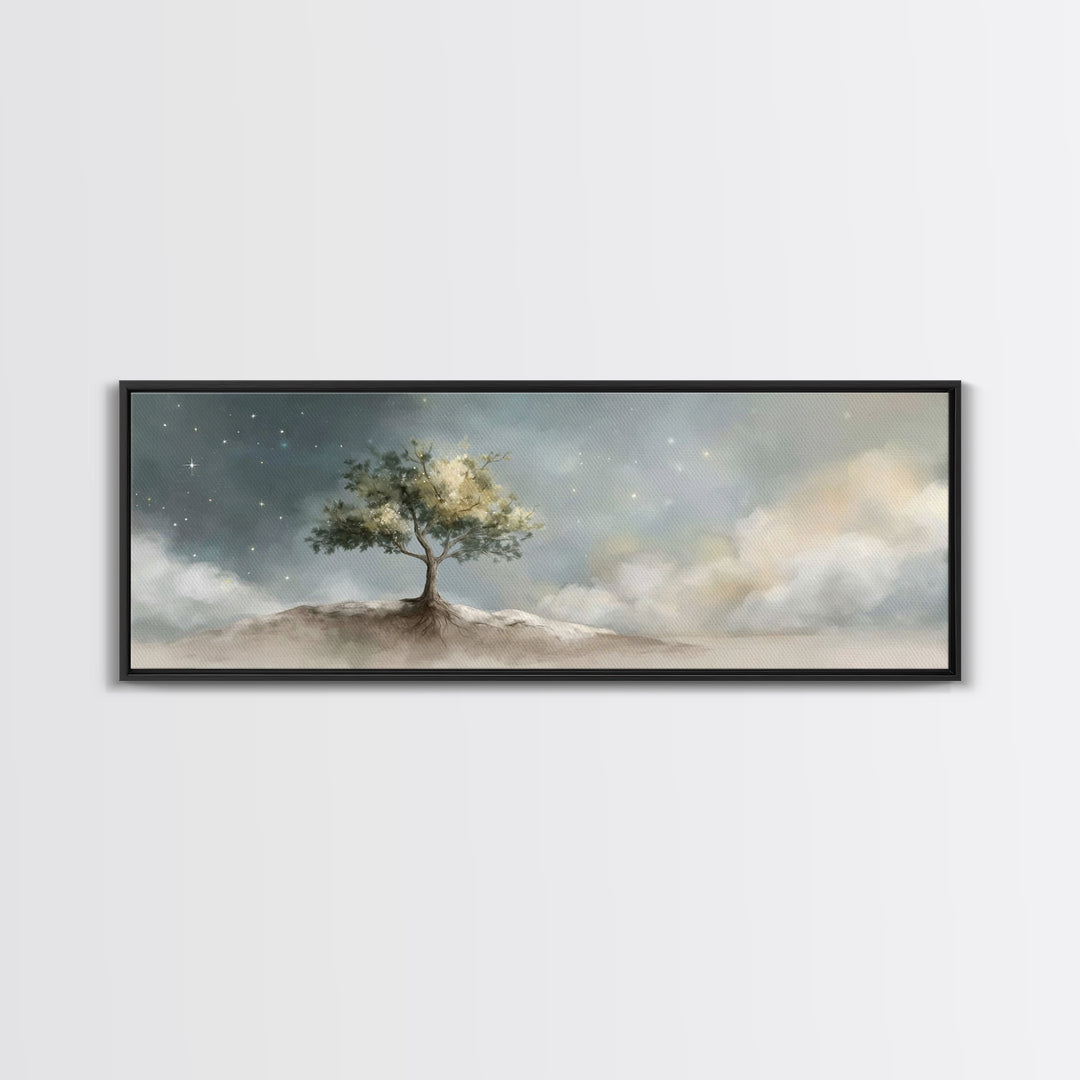 Stillness Of Hope – Framed Canvas Print – Panoramic Wall Art – Christian Art Canvas – Christian Wall Art – Christian Painting – Christmas A
