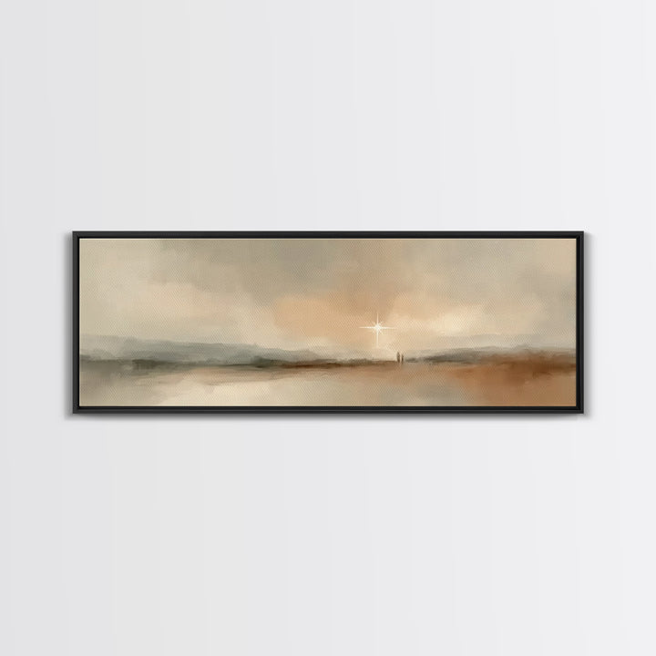 Star Of Promise | Framed Canvas Print | Christian Christmas Art | Christian Wall Art | Panoramic Print | Christmas Canvas Wall Art | Christ