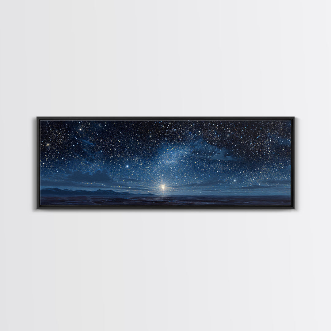 Night Of Wonder | Framed Canvas Print | Christian Christmas Art | Panoramic Art | Christian Art Canvas | Christmas Wall Art | Christian Dec