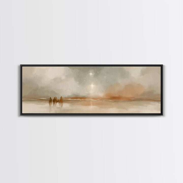 Star of the East, Framed Canvas Print, Christian Art Canvas, Panoramic Frame, Christmas Art, Christian Wall Art, Jesus Painting, Christian