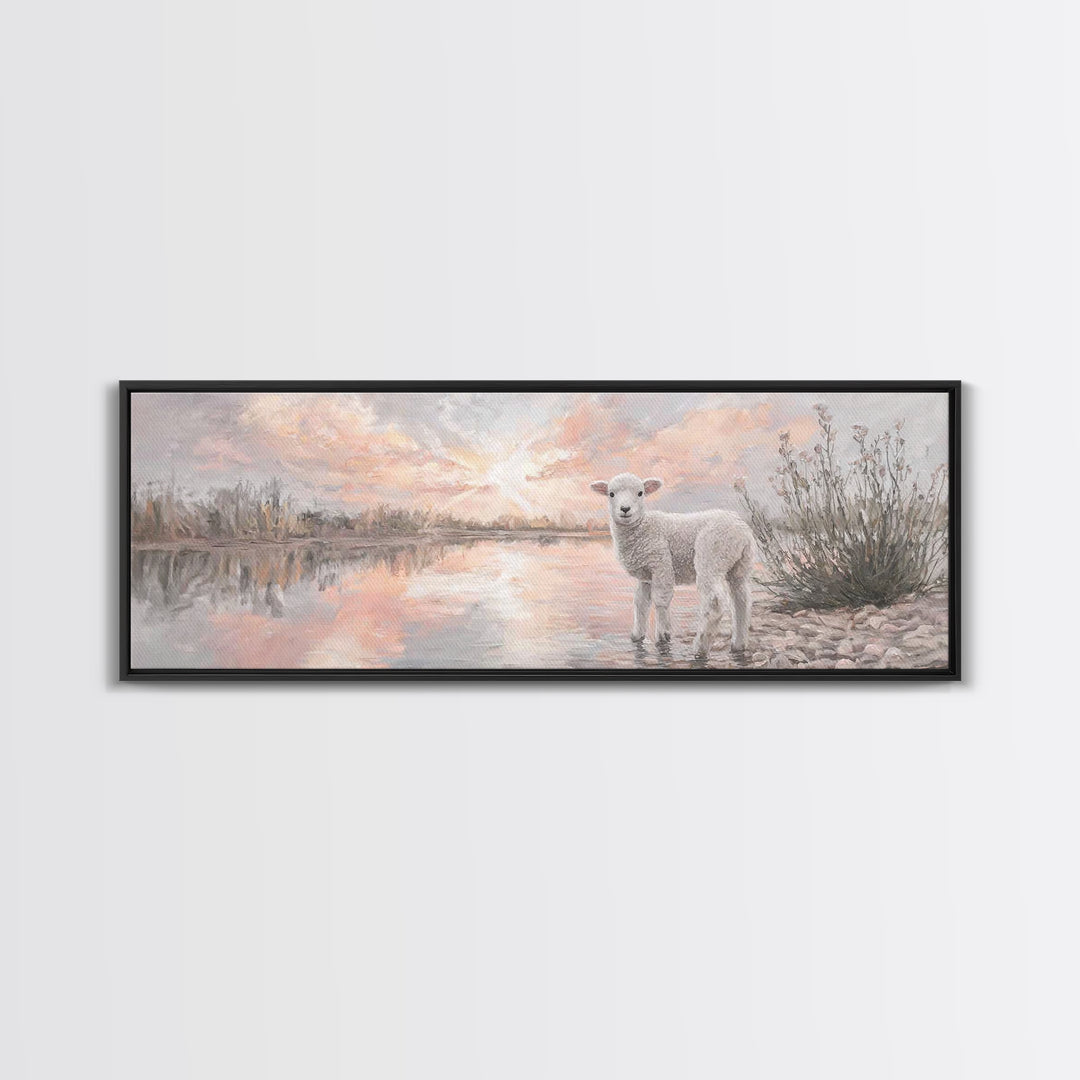 Morning Peace, Framed Canvas Print, Panoramic Art, Christian Wall Art, Christian Art Canvas, Christian Art, Christian Gift, Christian Paint