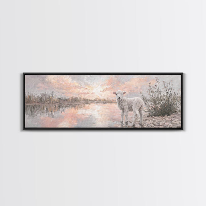 Morning Peace, Framed Canvas Print, Panoramic Art, Christian Wall Art, Christian Art Canvas, Christian Art, Christian Gift, Christian Paint